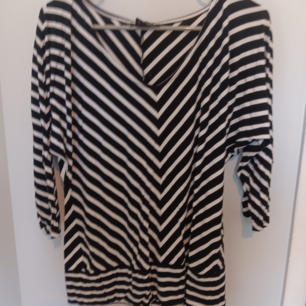 White House Black Market Chevron Striped Blouse